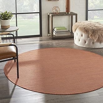 Nourison Positano Flat-Weave Indoor/Outdoor Terracotta 6' Round Area Rug , 6' x 6'Round