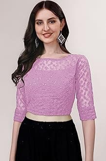Womens Readymade Fancy Sifli Work Half Sleeve Saree Blouse.