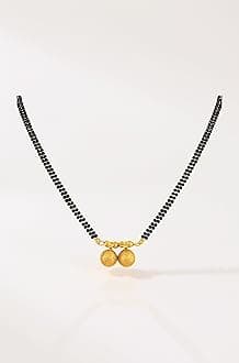 jewellery's Traditional Temple Forming One Gram Gold Long Maharashtrian Wati Mangal sutra Set Tanmaniya Black Vati Mangalsutra For Women double chain golden 30 inch - MS-M950