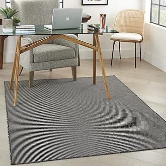 Nourison Positano Indoor-Outdoor Charcoal 4' x 6' Area Rug, Easy Cleaning, Non Shedding, Bed Room, Living Room, Dining Room, Backyard, Deck, Patio (4x6)