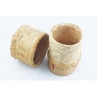 THAI LAO HANDMADE STICKY RICE CONTAINER, SMALL BAMBOO SERVING BASKETS, NATURAL