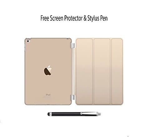 New iPad 2017 iPad 9.7 Case, ATL Slim-Fit Smart Case Cover for Apple the New iPad 9.7 Inch 2017 Model Lightweight with Stand and Auto Wake/Sleep (Gold)