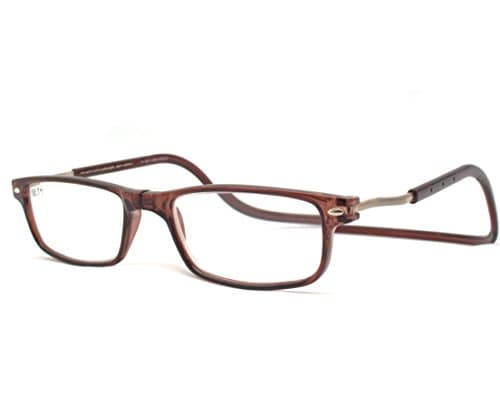 Reading Glasses Magnetic Adjustable with Built in Neck Strap for Men and Women (Brown, 2.50)
