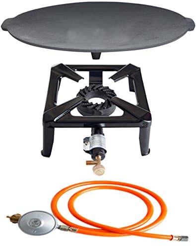 Hob without Safety Pilot with 8.5 KW power; dimensions: 30 x 30 x 15 CM and Ø 45 CM Gusseisengrillschale &Regler