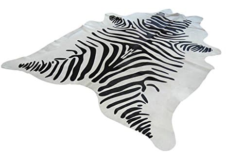Narbonne Leather Co Natural Cowhide Rug - Zebra - Classic Pattern - 193 cm x 194 cm Luxury Designer Hide by
