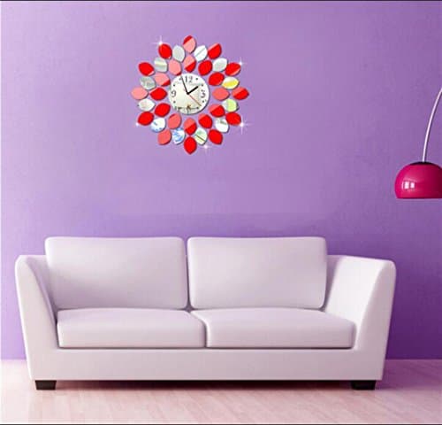 Modern DIY Large Frameless Kitchen Wall Clock 3D Stickers Home Office Decor Gift Sucastle The Mediterranean 12 inches