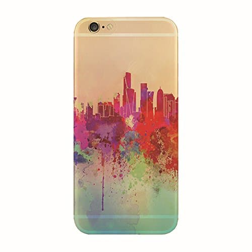 Jinberry Soft TPU Slim Case with Dust Plug for iphone7 Colourful Printing Pattern, Ultra Thin Fit 0.5mm Scratch Resistant Silicone Shell for Apple iphone 7 - Graffiti