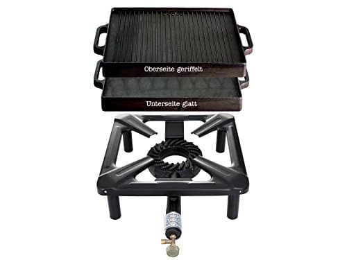Hob without Safety Pilot with 8.5 KW power; dimensions: 30 x 30 x 15 CM and Gusseisengrillplatte CM