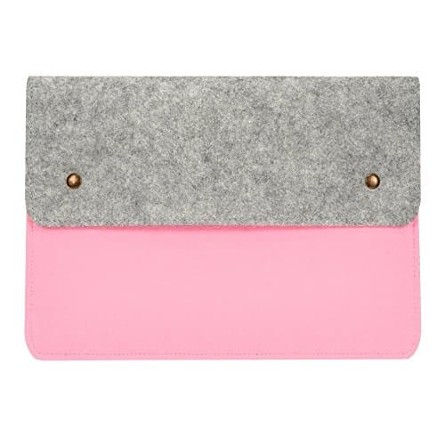 Tping Shockproof 15-15.4 Inch Macbook Pro & Macbook Pro Retina Felt Sleeve Case, Multi-Function Carring Protective Bag Cover Pouch Envelope Case for Macbook Pro & Macbook Pro Retina Laptop Notebook Ultrabook, Pink