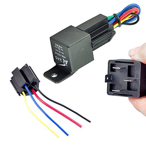 Preptec 12V 12Volt 40A Auto Automotive Relay Socket 40 Amp 4 Pin Relay & Wires