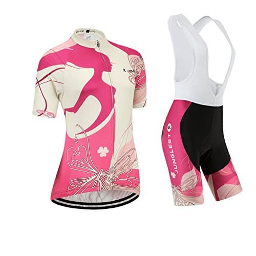 (3D pad)(Type:Set(White Bib) size:XXL) perspiration breathable Jersey vest Short Fashion windbreaker Cycling Women Jerseys Sleeve performance