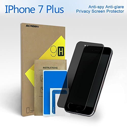 OneThing Anti-spy Anti-glare Privacy Screen Protector Full Screen Tempered Glass HD 2.5D Curve Edge 9H Hardness for iPhone 7 PLUS (BLACK)
