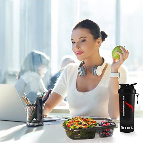 Hungry Wolf Meal Prep Starter Kit | 1 Refuel Shaker & 5 Refuel Containers For Weight, Nutrition and Fitness Management | BPA FREE, Dishwasher, fridge, freezer & Microwave Safe