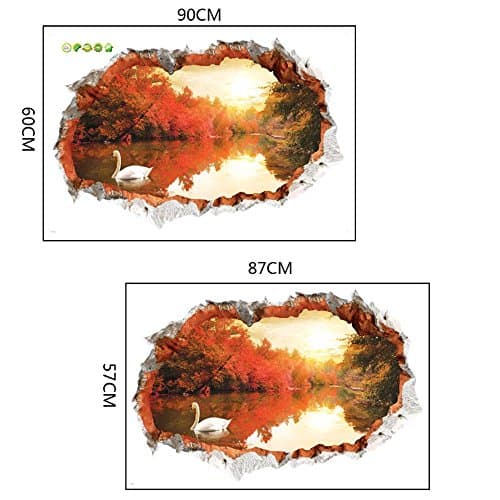 Natural Scenry Broken Wall Theme 3D Wall Stickers Wall Decals Wallpaper Removable Wall Decor Decorative for boys and girls' bedroom living room decorating 60*90cm(1 set of 3)