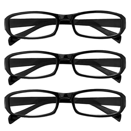 【Clearance】Reading Glasses 3 Pairs Acrylic Lens PC Material Frame for Men and Women (+1.50)