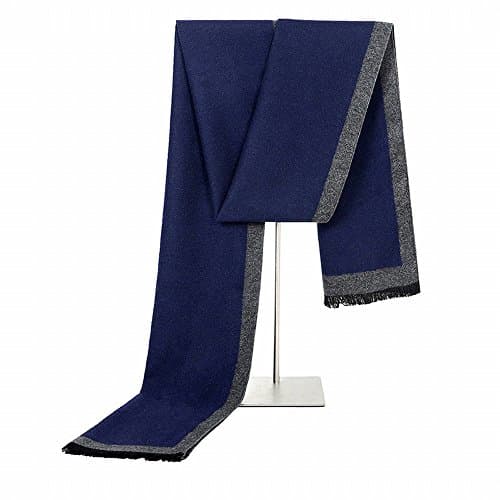 Mens Scarf Simulation Silk Brushed Scarf Warm Simple Simple Generous Color Border Scarf,C