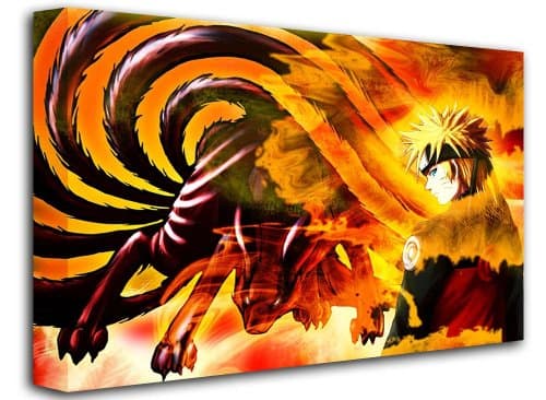 Naruto - Naruto Uzumaki (6) Animated Comic, Size: 16" x 12" (40cm x 30 cm Approx), Anime Naruto Manga Canvas Art Picture Print, (FRAMED CANVAS)