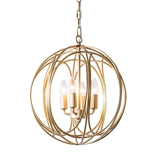STAGE LIGHTING Modern Luxurious Chic Sphere Iron Orb Chain Suspended Chandelier In Gold Finish Lighting fixtures ( Size : 30*34cm )