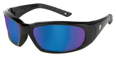 Crews Force Flex Next Generation Ultra-Flexible Safety Glasses With Blue Diamond Mirror Lens