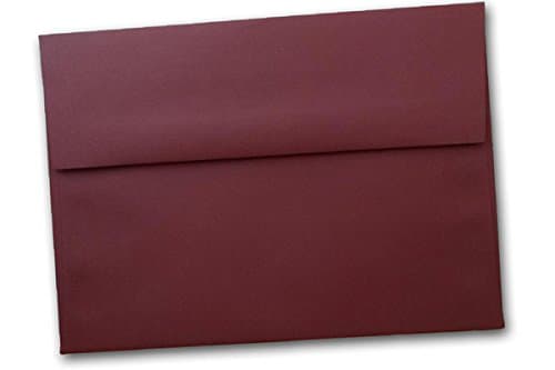 Premium Matte Primary Color A-2 Square Flap Envelopes - Great for Notecards, Letters, Invitations, Thank You Cards, RSVP, Details Card, Etc. (Burgundy, 25 Pack)