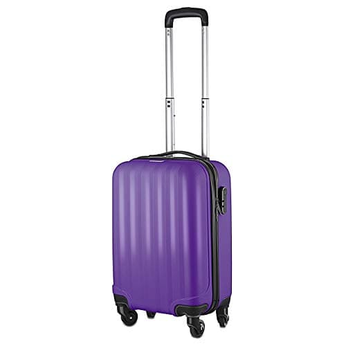 Fun Luggage Multi Coloured Cabin Bag | Carry On Flight Case Wheels Hard | Ryanair Easyjet Flybe (Passion Fruit Purple)