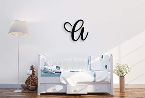 Giant Wall Decor Letters Uppercase A | 24" Wood Paintable Script Capital Letters for Nursery, Home Décor, Wedding Guest…