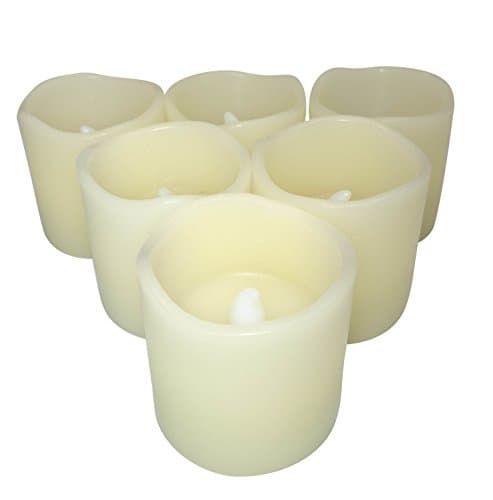 Timer Flameless candles -Auto Cycle 24Hours, 6H Light on,18hrs off,Set of 6, Dia 2" H2 ",Real Ivory Wax Made, unscent