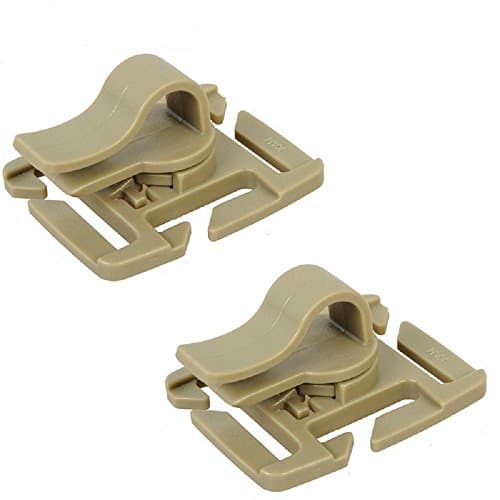 Hydration Tube Clips, INDEPMAN Rotate 360 Degree Molle Hydration Bladder Drinking Water Tube Clip Pack Of 5/pack Khaki