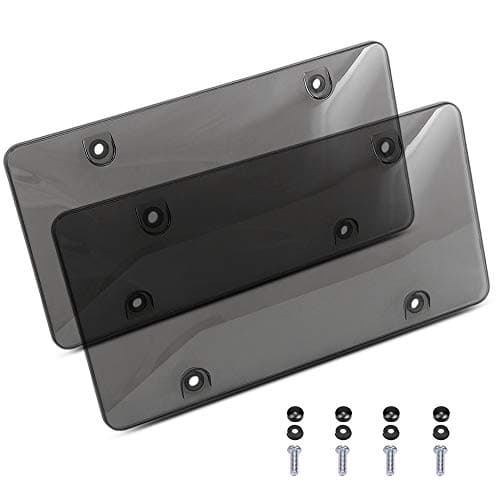 Lanyifang 2 Pack Car License Plate Cover Frame Shields - Bubble Design Novelty Plate Covers Fit Most Standard US Plates, Screws Included (Smoked Black)