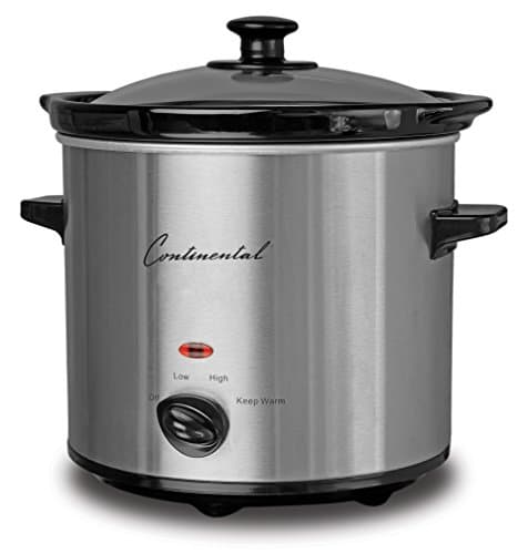 Continental Electric CP43729 Slow Cooker, 2 Quart, Silver