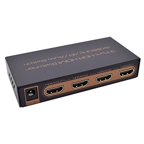 HDMI 2.0 Splitter Switch,Goldenguy HDMI ARC Extractor 3x1 with 5 pack Audio Cable Tie HDR |HDCP2.2 4K@60Hz | SPDIF & RCA L/R Audio Out HDMI Audio Extractor Remote Control