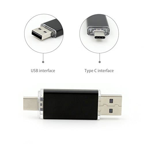 YooType High Speed USB Stick 32GB Cellphone External Memory Stick For Type C Smartphones Computer Macbook (Black)