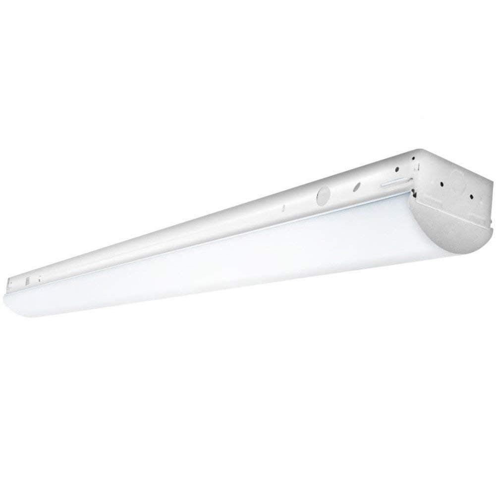 LED 40 Watt 4' Linear Wrap - Strip Fixture 5000K (Daylight), Garage Shop Light, Flush Ceiling Mount Commercial Lighting Fluorescent Replacement