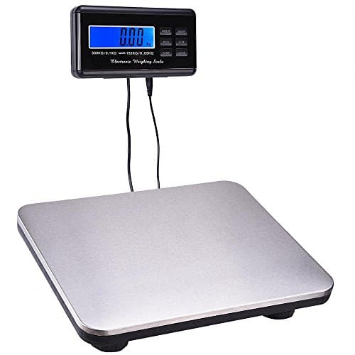 660lbs LCD AC Digital Floor Bench Scale Postal Platform Shipping 300KG Weigh