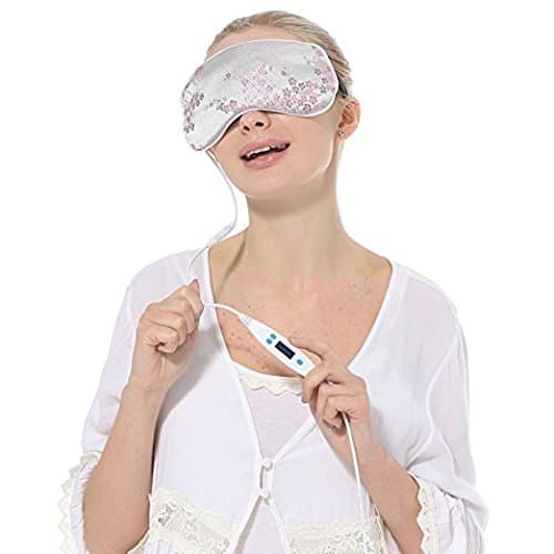 CORALTEA Heated Eye Mask with USB Temperature Control and Timing Beauty Lavender flavor Night Sleeping Hot Steam Eye Cover (pink with scent)