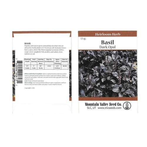 Dark Opal Basil HERB Garden Seeds -1.5 g Packet - Heirloom, Non-GMO Purple Basil