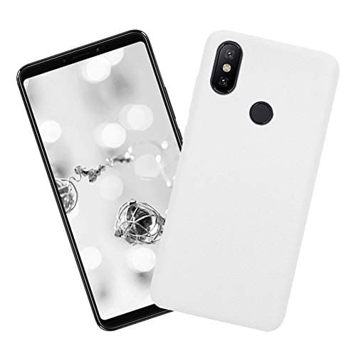 Fine Finet Case for Xiaomi Mi Max 3, Solid Color Soft Smooth Touch TPU Silicone Cover Ultra Slim Lightweight Candy Color Case Durable Flexible Shockproof Back Protective Shell - White