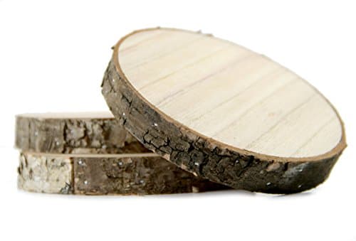Birch Wrapped Tree Slice 4.75"x.7" Pack of 10 Slices