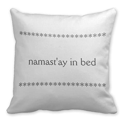 Kronial Throw Pillow Case Covers Namast'ay in Bed Square Throw Pillows