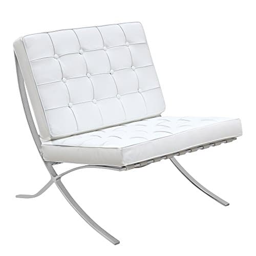 Lemoderno Modern Leather Pavilion Chair (White)