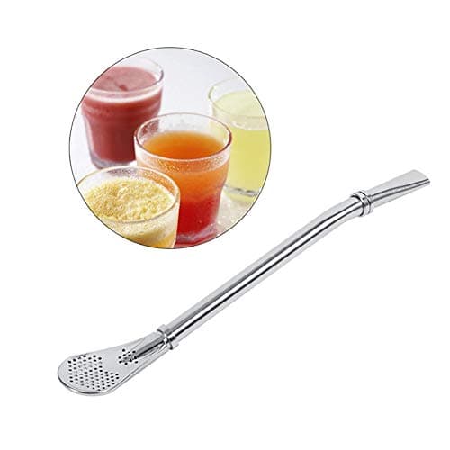 guoshi594 Stainless steel Drinking filter straw,Drinking Spoon Straw for drinking Yerba Mate tea, Smoothies, Milkshakes, Fruit Juices, Tea, Coffee