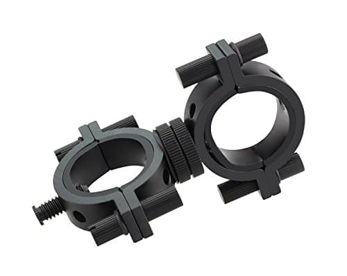 BeeChamp Dual Ring Bike Handlebar LED Flashlight Holder Bicycle Torch Extender Camera Mount Base Bracket 360 Degree Rotation (Black)