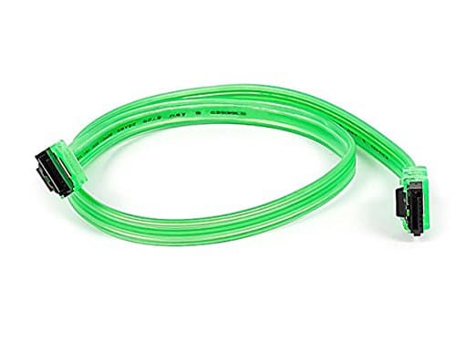 eDragon 18inch SATA 6Gbps Cable w/Locking Latch - UV Green - 2 Pack, ED93653