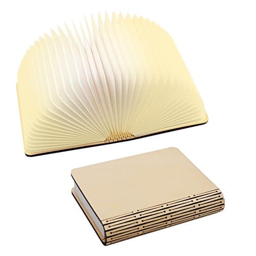 USB Rechargeable Wooden Folding Book Light – Miniteasure Magicfly LED Table Light for Decor,Magnetic Design Lamp,Creative Gift for Valentine's Day,Best Gift for Lover, Family ,Friends, Children