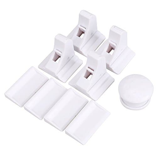 Premium Child Magnetic Key Lock Set 4 Locks+1 Key - New Baby Proof Safety Lock For Cupboards, Drawers & Cabinets