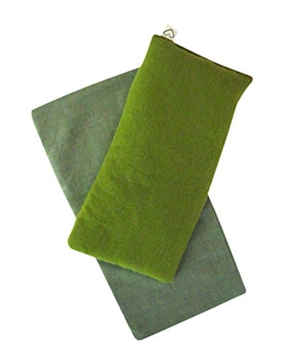 Unscented Eye Pillow with Cover - Gift Set - 4 x 8.5 - Organic Flax Seed - Soft Cotton Flannel - Washable - Soothing Relaxing - kiwi green