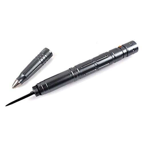 Tactical Pen Aircraft Aluminum Multi-functional Pen with LED Flashlight Glass Breaker Bottle Opener (Sliver)