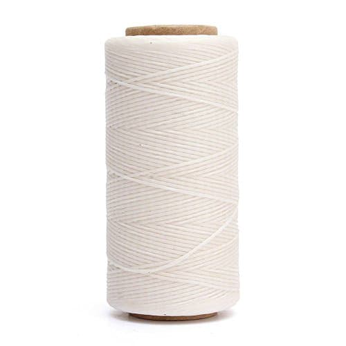 Leather Waxed Nylon Thread 54.7 yds. (50m) 150D 0.8mm Leather Hand Stitching - White