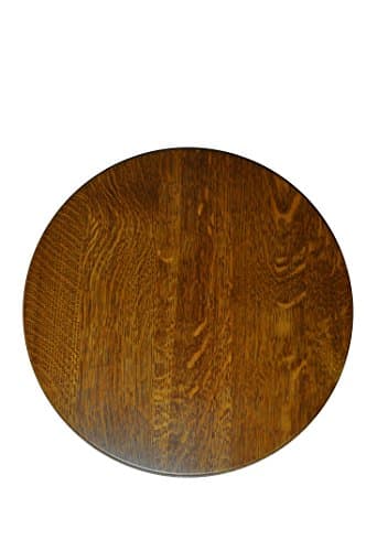 Wood Lazy Susan Turntable – Solid Wooden Spinning Kitchen Table Organizer – Scratch Resistant Felt Bottom – 360 Degree Smooth Rotation Swivel (16" Diameter, Quarter Sawn Oak Wood, Michaels Stain)