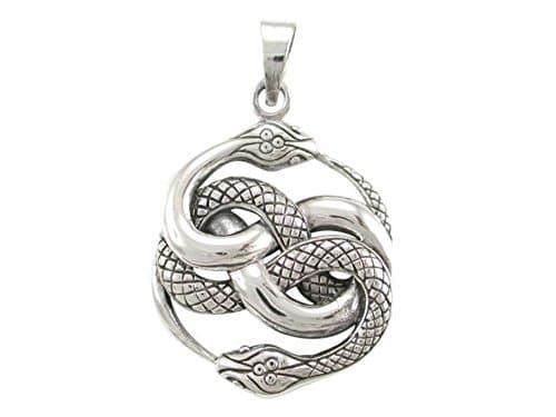 925 Sterling Silver Ouroboros Serpent Snake Infinity Eating Tail Large Charm Pendant